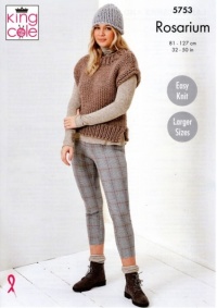 Knitting Pattern - King Cole 5753 - Rosarium Mega Chunky - Ladies Tanks and Hats